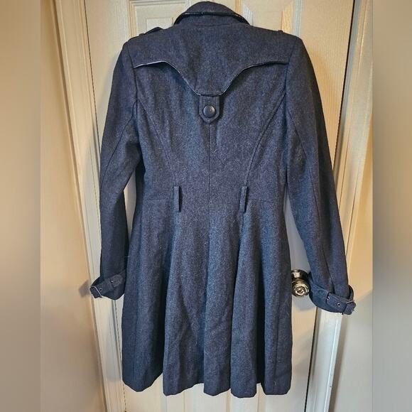 Rare Miss Sixty Wool Coat Women's S Military Grunge Toggle Button Belt Detail - Picture 6 of 14